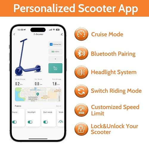 MAXSHOT Electric Scooter for Adults, 8.5/10/14" Tires, 19/22Mph, 350W/500W Motor, 21-28 Miles Range, Folding E-Scooter with Dual Suspension,APP(V1/SPRO/MAX/PRO/X1/X1PRO/PR) thumbnail 7