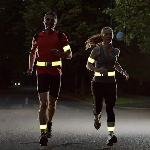 Teiulon 4-Pack Adjustable Reflective Armbands & Belts | High-Visibility Safety Gear for Running, Cycling & Night Walking | Reflective Wrist, Ankle Bands for Kids & Adults thumbnail 2
