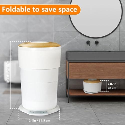 Uoxfill Upgrade Foldable Towel Warmer for Bathroom - 23L Luxury Heated Towel Warmers Bucket with Time Setting,Auto Shut Off,Fits Up to Two 40"X70" Oversized Towels,Bathrobes,Blankets White thumbnail 2