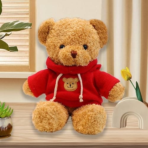 AUCOOMA plush teddy bear w/ red hoodie thumbnail 2
