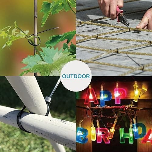 Zip Ties, Zip Ties Assorted Sizes(4”+6”+8”+12”), 400 Pack, Black Zip Ties, Cable Ties, UV Resistant Wire Ties by ANOSON thumbnail 6
