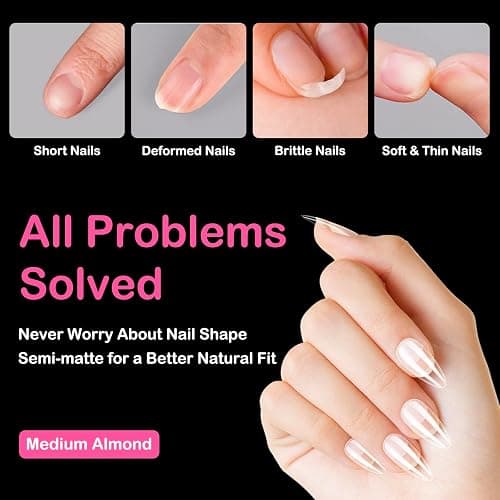 550 Pièces Capsule Americaine Ongle Amande, 11 Tailles Capsules Ongles Gel Couverture Complète, Semi Givré Faux Ongles pour Débutant en Manucure, Prothésiste Ongulaire et Salons Nail Art à Domicile thumbnail 6