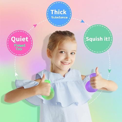Fidget Toy Stress Cube 4 Pack, Cube Squishies Anxiety Stress Relief with Thick Substance,Fidgets for Classroom,Stress Balls for Adults Kids Children Teens thumbnail 3