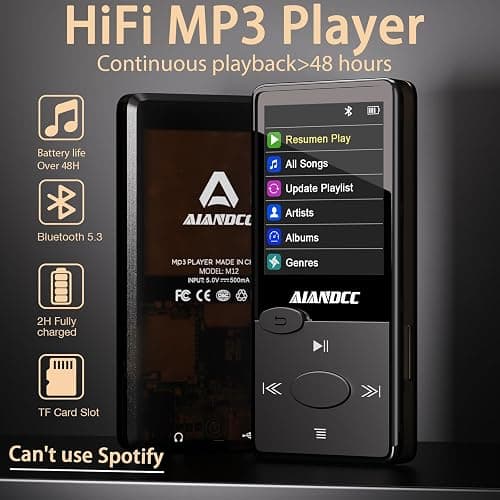 Mp3 Player with Bluetooth 5.3 HiFi Sound, Mp3 Player with FM Radio, Mini Music Player 32GB for Kids Adults, Earphones Included, TF Card can be Inserted thumbnail 3