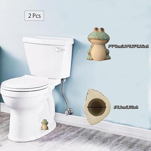 Frog Toilet Bolt Caps Ceramic Toilet Bolt Covers Decorative Toilet Screw Cover Caps, Toilet Caps for Bottom of Toilet, Cute Toilet Bowl Bolt Covers for Bathroom Decor, Easy to install (Green) thumbnail 3