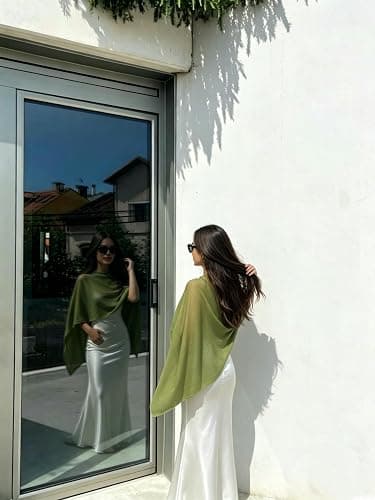 Women Sheer Poncho Top Lightweight Knit Crochet Shrug Bolero Mesh Batwing Sleeve Sweater Cover Up Beachwear thumbnail 4