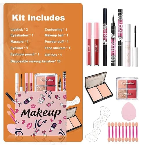 Makeup Kit for Teens & Girls, Makeup Set for Beginner | Make Up Sets for Girls 6-12 , rich colors. Simple to use. Lightweight, great gift for festivals & birthdays thumbnail 2