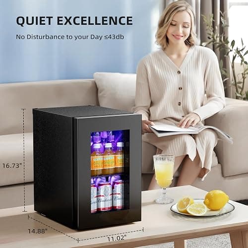Antarctic Star 18L Beverage Refrigerator Cooler 24Can, Mini Fridge with Quiet Compressor, LED Light,Freestanding Small Fridge with Electronic Temperature Control for Home and Bar(40-61 ℉) thumbnail 3