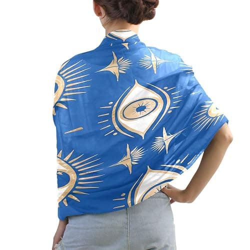KLL Silk Scarf for Women Fashion Polyester Lightweight Soft Wrap Shawl Scarves Holiday Gifts Evil Eye Magic Occult thumbnail 7