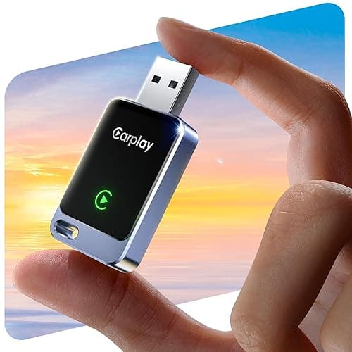 Redlake Wireless CarPlay Adapter for iPhone 2025 Wireless Apple CarPlay Adapter Mini Size with Cable USB & USB-C/Type-C Plug and Play Stable Connection and No Delay