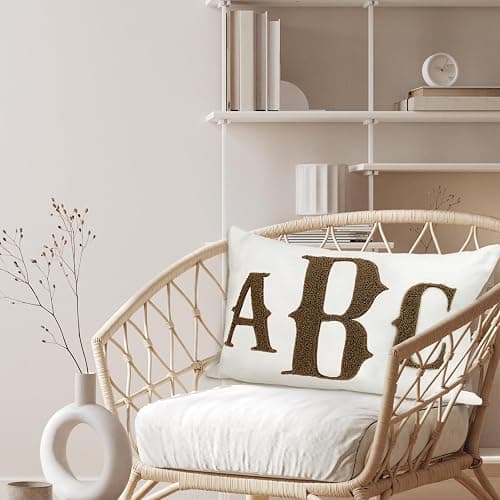 UNIGIFTIME Personalized Embroidered Name Lumbar Pillow, Custom Monogram Pillow Cover Gift for Girls Couples Women, Customized Initial Throw Pillows with Names Decoration for Couch Bed thumbnail 2