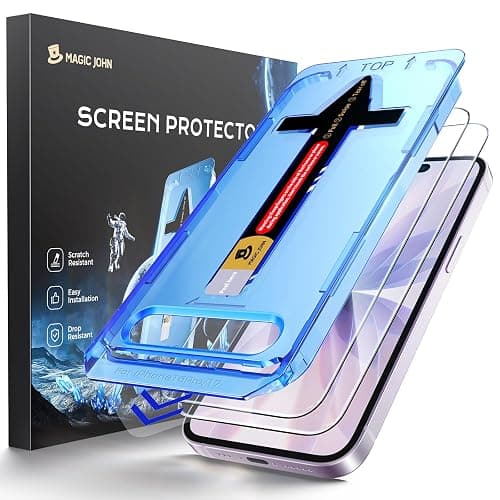MAGIC JOHN 2 Pack for iPhone 17 6.3 inch Tempered Glass Screen Protector, Auto Dust-Elimination, Bubble Free, HD Clear, Easy Installation,iPhone 17 6.3'' - Image 1