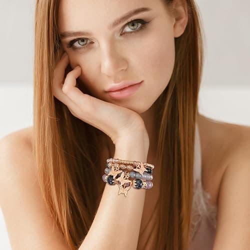 Bohemian Bracelet Sets for Women - 6 Sets Stackable Stretch Bracelets Multi-color Boho Jewelry for Women Hippie Bracelets Dainty Jewelry - Mixed color bracelet sets thumbnail 6