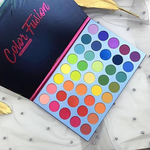 39 Colour Eyeshadow Palettes, Rainbow Colour Makeup Pallet, Glitter Matte Shimmer Metallic Pigmented Make up Professional Palette, Bright Powder Eye Pallets Makeup thumbnail 4