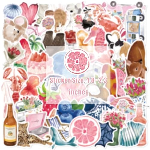 150 PCS Summer Aesthetic Sticker Pack,Cute Watercolor Decals,Vinyl Waterproof Sticker for Water Bottle Laptop Journal Scrapbook,Beach Stickers for Teens Adults,Summer Decorations & Party Favors thumbnail 4