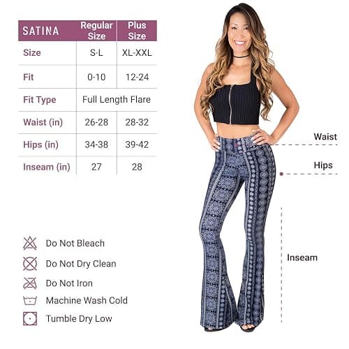 SATINA High Waisted Flare Leggings for Women - Yoga Pants for Women - Buttery Soft Bell Bottom Palazzo - Versatile Sizing thumbnail 3