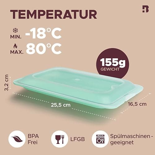 BUNDHEIM® Aufschnittboxen für Kühlschrank 4er Set | Aufschnittbox stapelbar ideal zur Wurst Aufbewahrung Kühlschrank | Frischhaltedosen mit Deckel inkl. Kreidestift und 4 Tafel-Etiketten (polychrom) thumbnail 2