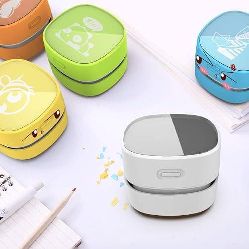 ODISTAR Desktop Vacuum Cleaner,Mini Table dust Sweeper Energy Saving with auto Power-Off Function,High Endurance up to 400 mins,Cordless&360º Rotatable for Keyboard/Home/Office (White USB Charging) thumbnail 4