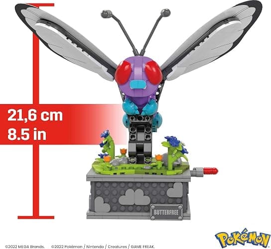 MEGA Pokémon Building Toys Set, Motion Butterfree with 605 Pieces, 7 Inches Tall, Moving Wings, Kids or Adult Collectible thumbnail 2