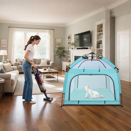 Bend River Portable Baby Playpen with Canopy, Infant Play Yard, Beach Tent, Mosquito Net for Indoor and Outdoor (Green) thumbnail 2