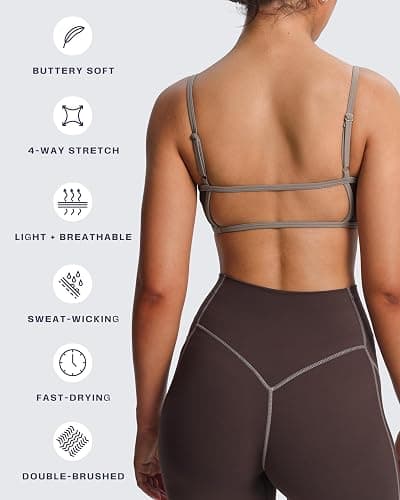 Aoxjox Women's Color Block Workout Sports Bras Fitness Lexi Lined Strappy Bra Athletic Yoga Crop Tank thumbnail 6