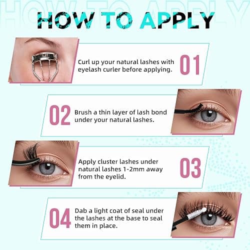 Lash Extension Kit 3D Effect Lash Clusters Kit 144pcs D Curl Eyelash Extension Kit with Lash Bond and Seal Lash Remover Lash Tweezers for Lash Clusters Eyelash Clusters Kit (Shadows, D-10-18mm Kit) thumbnail 7