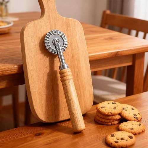 LIQWEI Pasta Cutter Wheel, Pastry and Pasta Cutter Wheel Pastry Ravioli Wheel Cutter With Long Wooden Handle for Ravioli Pasta Dumplings Lasagna Pierogi thumbnail 7