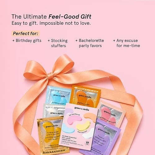grace & stella Under Eye Patches Variety Pack - With 6 Colors (18 Pairs) | 3 Pairs of Under Eye Masks Per Color - Vegan, Cruelty-Free, Derm-Tested Eye Patches for Women & Men - Bridesmaid Gifts thumbnail 8