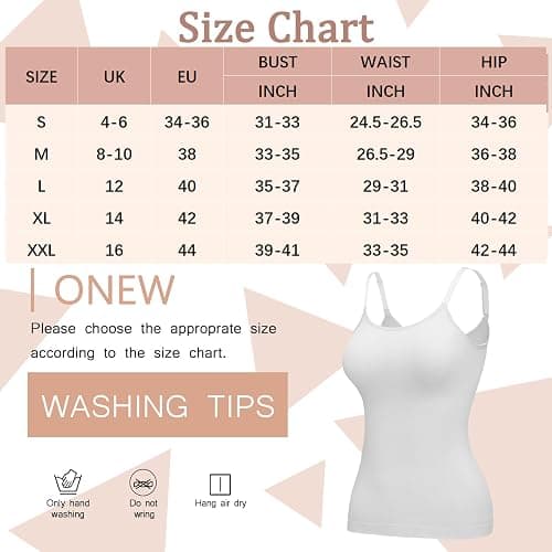 ONEW Compressions Camisole Top for Women Tummy Control Shapewear Top Waist Trainer Shaping Cami Vest with Spaghetti Straps thumbnail 6