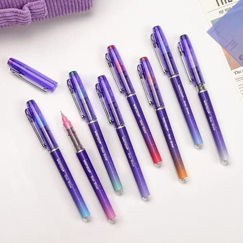 WRITECH Liquid Ink Rollerball Pens: 8ct Assorted Colors Extra Fine Point Tip 0.5mm Roller Ball Rolling Pen for Smooth Writing Coloring Drawing Journaling No Bleed & Smear &Smudge Multi Colored. thumbnail 6