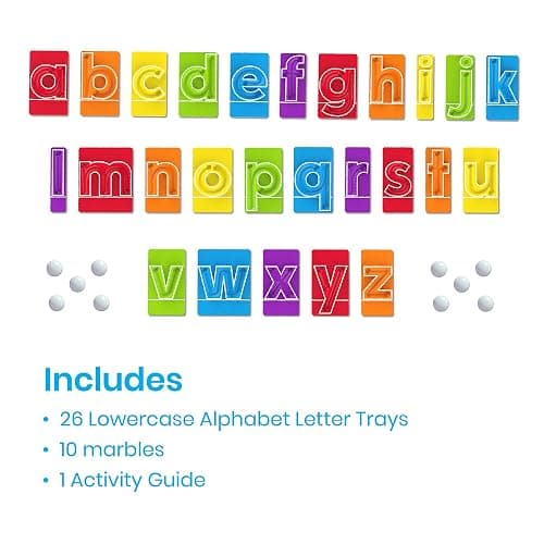 hand2mind MarbleTracers - Lowercase Letters, 24 Letter Tracing Trays, 10 Marbles, Preschool Learning Activities, Fine Motor Skills Toys, Kindergarten Centers for Classroom, Handwriting Practice thumbnail 3