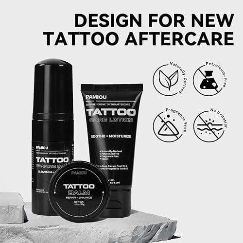 Pamiou Tattoo Aftercare 3 In 1 Set For New Tattoos, Include Tattoo Balm, Tattoo Lotion and Tattoo Soap, Quick Healing, Soothing, Naturally-Derived, Petroleum-Free, Fragrance Free (3 Piece Set) thumbnail 6