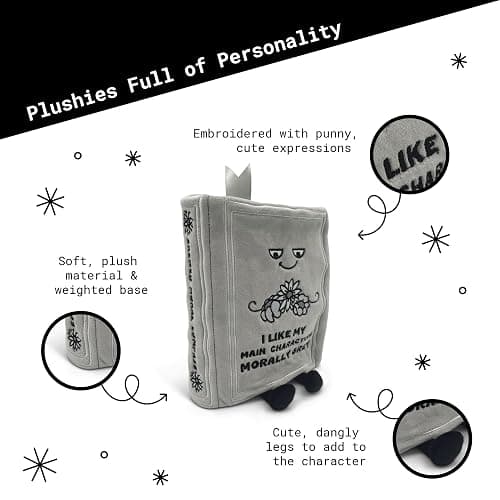 Punchkins Book Plushie - I Like My Main Characters Morally Grey, Gift for Book Lovers, Silly Plush Toy for Gifting thumbnail 3