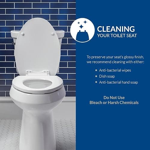Mayfair Padded Toilet Seat, Cushioned Soft Vinyl over Wood Core Seat, Secure Hinges, Easy Clean, Made in USA, Round, White (Pack of 2) thumbnail 6