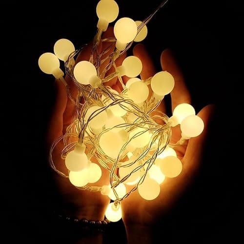 WERTIOO 33ft 100 LEDs Battery Operated String Lights Globe Fairy Lights with Remote Control for Outdoor/Indoor, Tent, Camping, Bedroom,Garden,Christmas Tree[8 Modes,Timer ] (Warm White) thumbnail 8