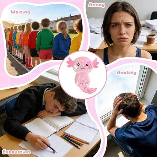 6PC Valentines Day Gifts for Kids Classroom,Axolotl Squishy Fidget Stress Ball,Stress Balls for Adults & Kids ,Stress Relief Party Favors Funny Sensory Toys for Autism,ADHD, Birthday, Office thumbnail 6
