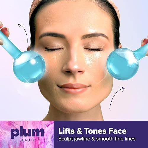 Plum Beauty Facial Ice Globes - Cooling Massage Tools for Refreshing Skincare Routine, Enhances Self Care, Reduces Puffiness - Set of 2 thumbnail 5