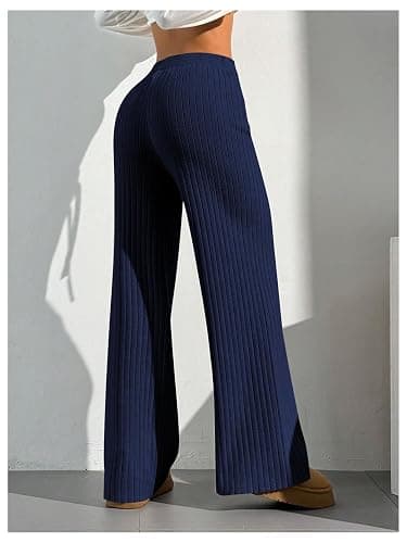 Verdusa Women's Straight Leg Baggy Sweatpants Comfy Lounge Pants Wide Leg Yoga Workout Knit Trousers Fall Outfits 2025 thumbnail 2
