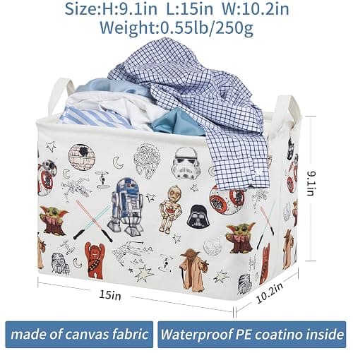 BHXXRQRQ Star Room Nursery Decor,Baby Laundry Large Hamper Foldable With Waterproof Pe Coating,Dirty Clothes Basket Featuring The Child,Bedroom,Bathroom Set,Toy Bin,Kids Birthday Gifts (Square) thumbnail 3
