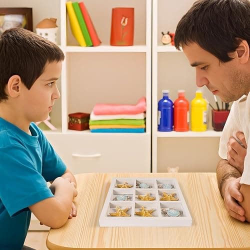 pechpell Wooden Tic Tac Toe Game Board with Resin Sea Turtle Starfish, Beach House Coastal Theme Room Coffee Table Decor, Beachy Living Room Tabletop Decorations for Home, Ocean Gifts thumbnail 6