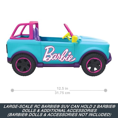 Barbie Hot Wheels RC SUV Plus Energizer AA and AAA Alkaline Batteries, Remote-Control Pink Vehicle That Fits 2 Fashion Dolls & Accessories, Includes Kid-Applied Stickers for Customization thumbnail 3