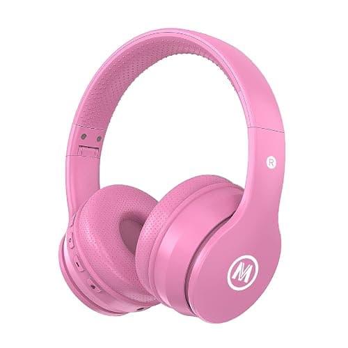 Mokata Headphones Kids Bluetooth 5.4 Wireless Play Time 68H Safe Volume Limit 85/94dB Over-Ear Foldable Headset,Fast Charging,with Aux Cord Built-in Mic for Toddler Child Pad Study Tablet Pink - Image 1