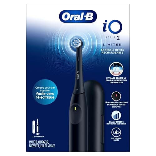Oral-B iO Simple Clean Rechargeable Electric Powered Toothbrush, Night Black with 1 Gentle Care Brush Head and 1 Black Travel Case - Automatic Pressure Sensor to Protect Gums - 3 Modes - 2 Min Timer thumbnail 11