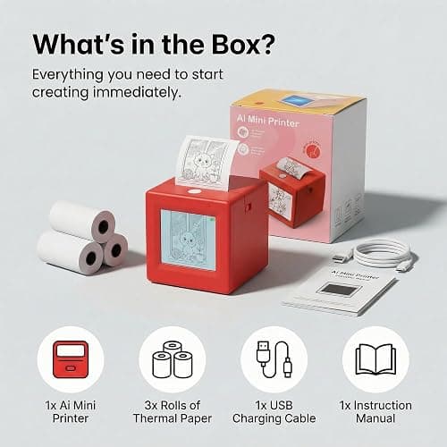 KYWYOYOU AI Sticker Printer for Kids, Voice-Activated Mini Thermal Printer with Smart AI Image Generator for Learning & DIY, Portable Sticker Maker Machine Compatible with iOS & Android. thumbnail 7