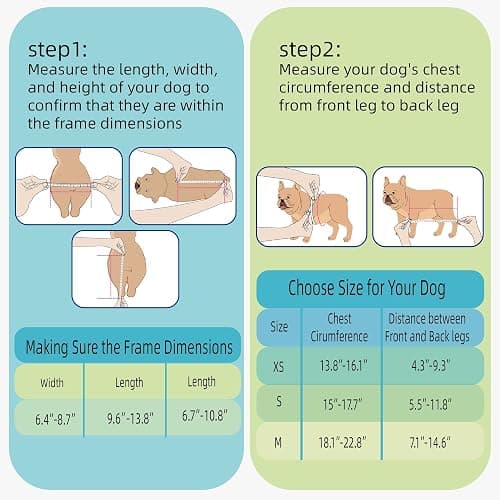 Dog Wheelchair for Back Legs with Pet Traction Rope, X-Small Wheelchair for Dogs with Disabled Hind Legs Walking Adjustable Dog Carts with Heavy Duty Wheels thumbnail 2