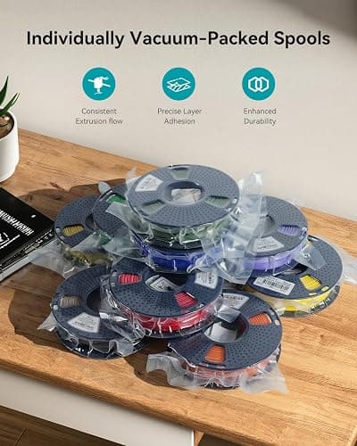SUNLU Clear PLA Filament 1.75mm Bundle, 3D Printer Filament Bundle Multicolor, Individually Vacuum Packed, 250g Spool, 4 Rolls, Transparent Series-Clear+Red+Orange+Blue thumbnail 4
