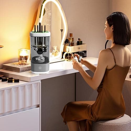 Electric Makeup Brush Cleaner, 2026 New Automatic MakeupBrush Cleaner Machine Portablefor USB Makeup Brushes Cleaner for Deep Cleaning All Size Beauty Makeup Brushes (Transparent) thumbnail 8