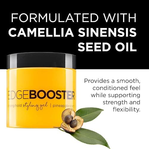 Style Factor EDGE BOOSTER® Strong Hold Styling Gel | Alcohol-Free Hair Gel with Camellia Sinensis Seed Oil for Curly, Wavy & Sleek Styles | Frizz Control, Long-Lasting and Flexible Hold (16.9oz) thumbnail 3