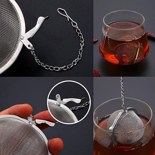 2PCS Premium Tea Infusers for Loose Leaf Tea - Upgraded Tea Strainers and Tea Balls for Flavoring Herbal Spices and Seasonings thumbnail 4