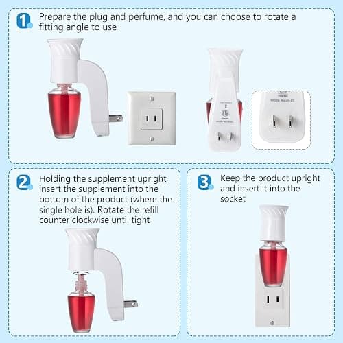 Hohean 2 Pack Wall Fragrance Plug in Compatible with Bath and Body Works WallFlower Fragrances, ETL Certified, Rotatable, Precise Scent Control Fragrance Diffuser Plug for Home, Office (White) - White - 2 thumbnail 6